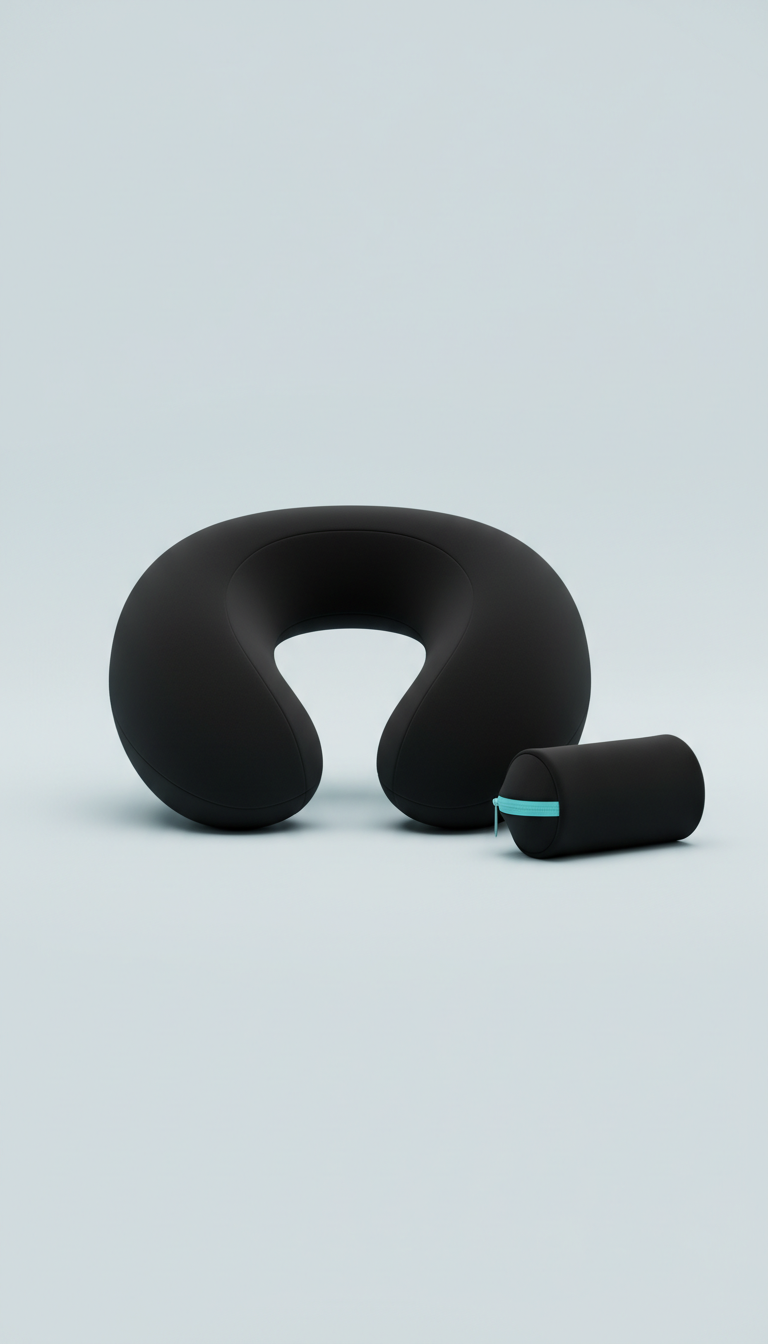 Urban black travel pillow