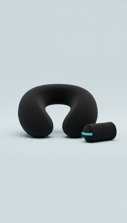 Urban black travel pillow